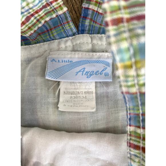Vintage Boys 3T ‘Wave Rider’ Embroidered Plaid Romper - Picture 3 of 6